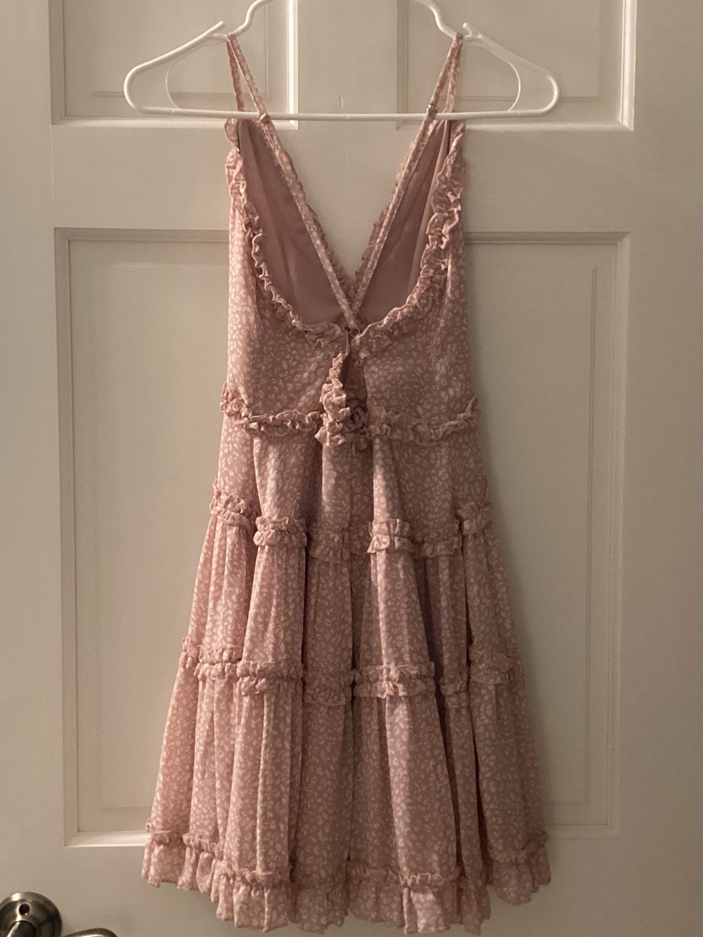 The Impeccable Pig Pink Ruffle Tiered Mini Dress - Picture 5 of 15